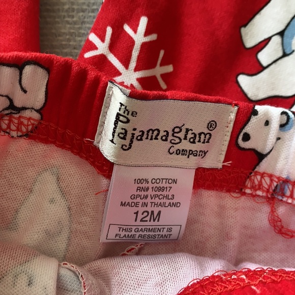 Polar Bear Flame Resistant Christmas Pajamas Set 12M - Picture 4 of 4
